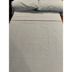 Vtg Lauren Ralph Lauren Blue White Gingham Checked Wendy Full Sheet Set - 4 Pcs